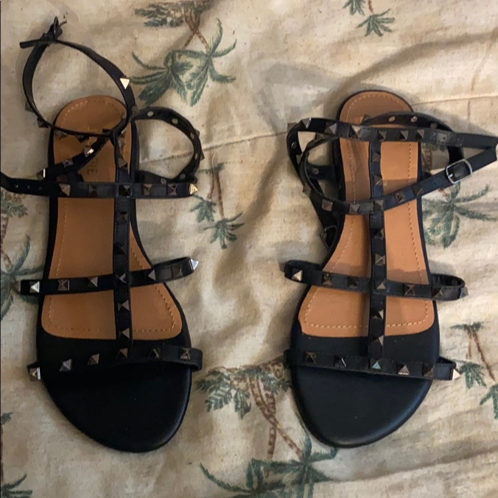 Gold studded sandals